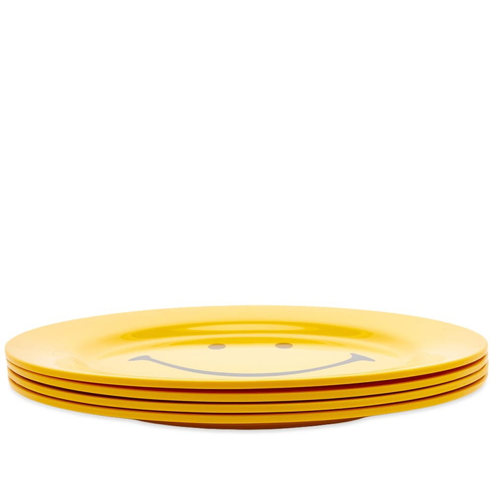 Photo: MARKET Men's Smiley Plate 4 Piece Set in Yellow