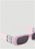 Dynasty Rectangle Sunglasses in Pink