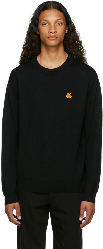 Photo: Kenzo Black Crewneck Tiger Crest Sweater