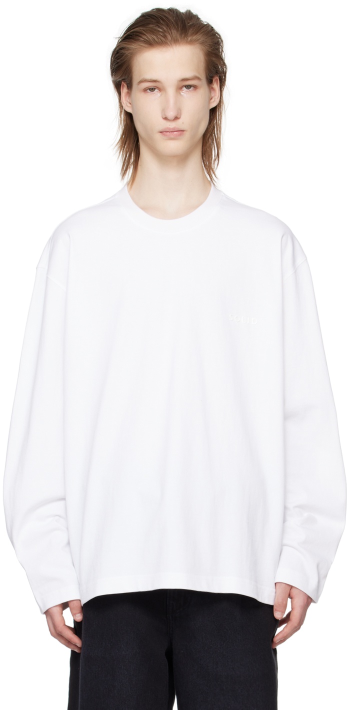 Photo: Solid Homme White Bonded Long Sleeve T-Shirt