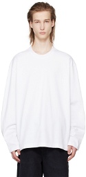 Solid Homme White Bonded Long Sleeve T-Shirt
