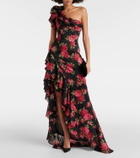 Rasario One-shoulder floral gown