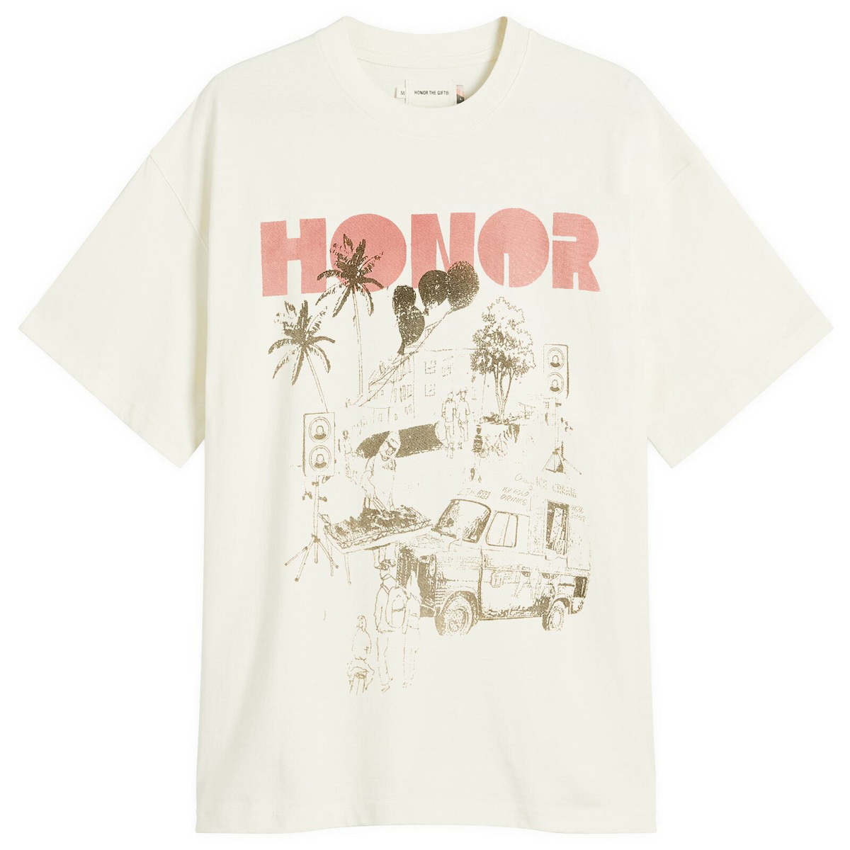 Honor the Gift Men's Block Party T-Shirt in Bone