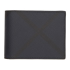 Burberry Navy and Black London Check Hipfold Wallet