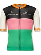 7 DAYS ACTIVE - Argon 18 Logo-Print Colour-Block Recycled Cycling Jersey - Green