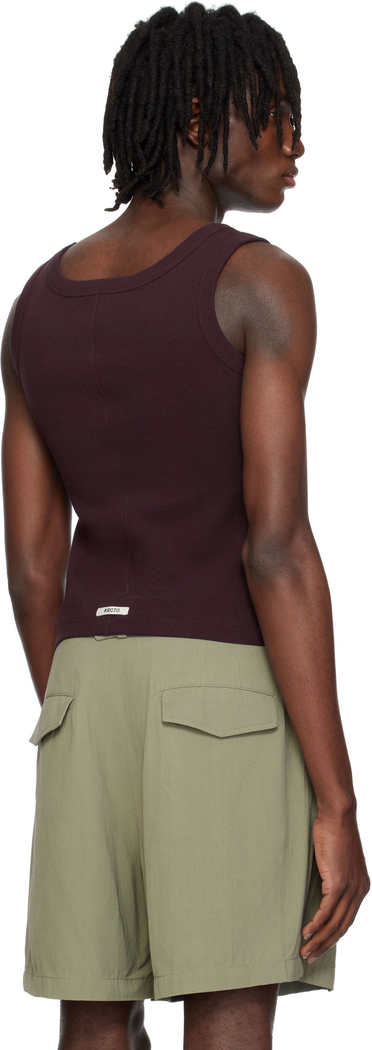 RECTO Burgundy Scoop Neck Jersey Tank Top