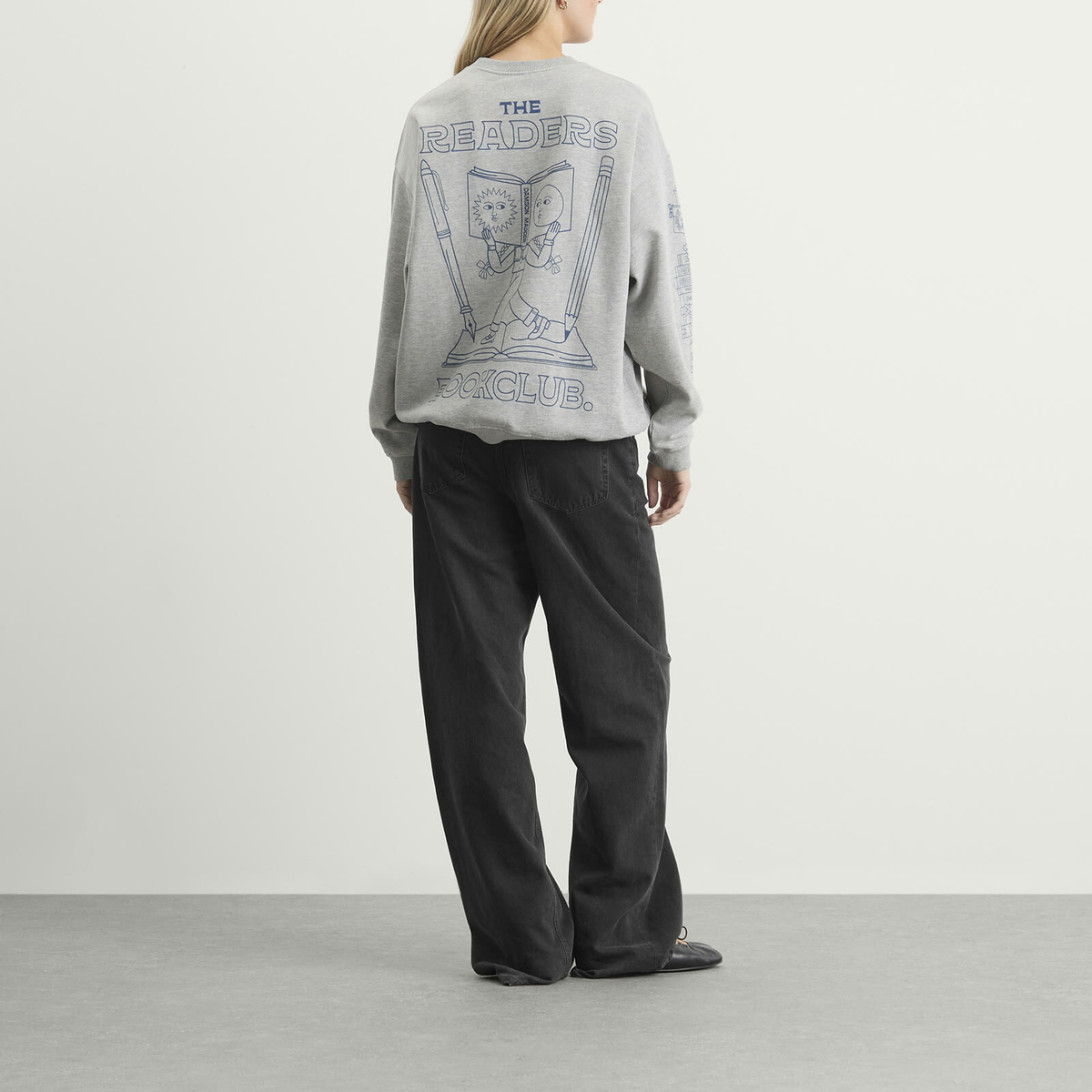 Damson Madder Women's The Reader Sweatshirt in Grey