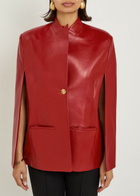 Khaite Dolso Open-sleeve Leather Jacket Red