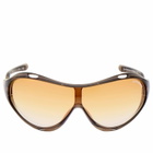 Le Specs x No Problemo Iris Sunglasses in Cocoa/Fire Grad 