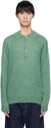 AURALEE Green Brushed Polo