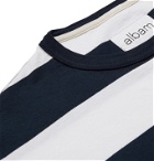 Albam - Striped Cotton-Jersey T-Shirt - Blue