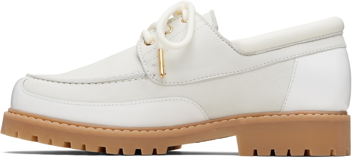 Casablanca White Leather Boat Shoes