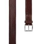 Mr P. - 3.5cm Brown Alonso Woven Leather Belt - Brown