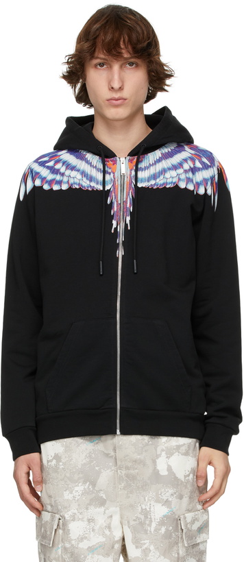 Photo: Marcelo Burlon County of Milan Black & Blue Wings Zip Hoodie