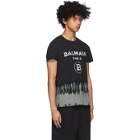 Balmain Black Tie-Dye Logo T-Shirt