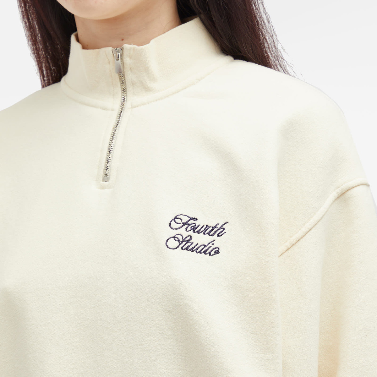 4th & Reckless Women's Jacques Quarter Zip Sweatshirt in Cream