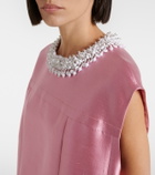 Prada Embellished wool and silk minidress