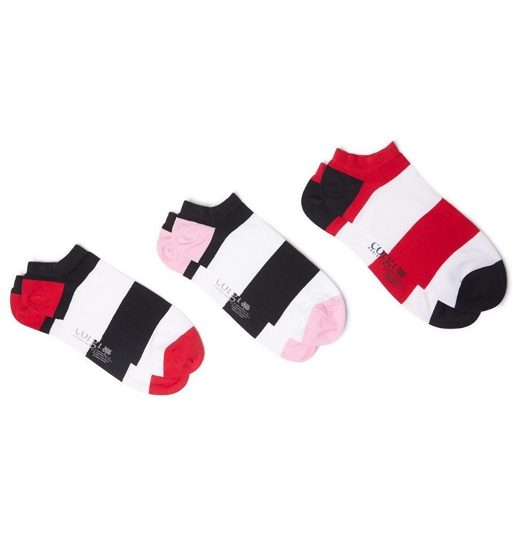 Photo: Corgi - Three-Pack Striped Cotton-Blend No-Show Socks - Multi