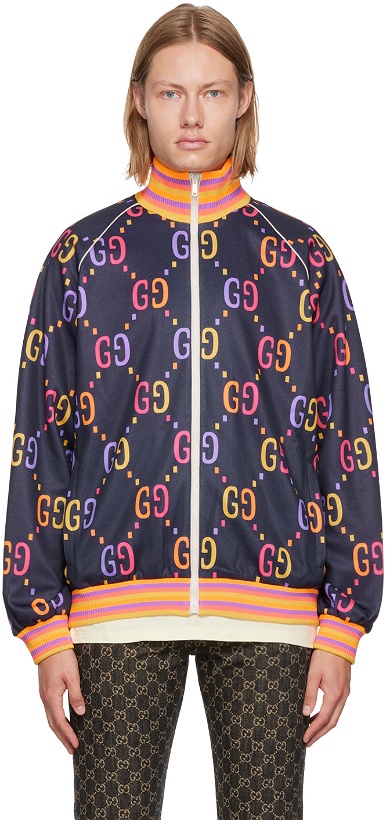 Photo: Gucci Navy Jumbo GG Jacket