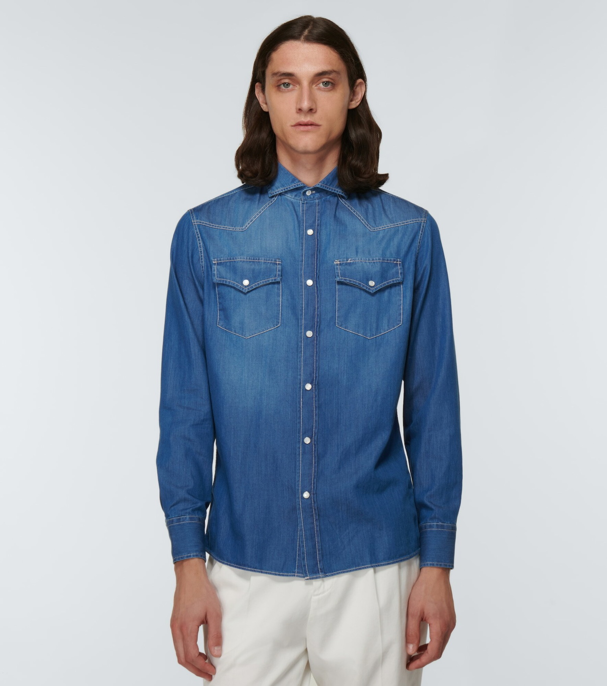 Brunello Cucinelli - Denim Western shirt Brunello Cucinelli