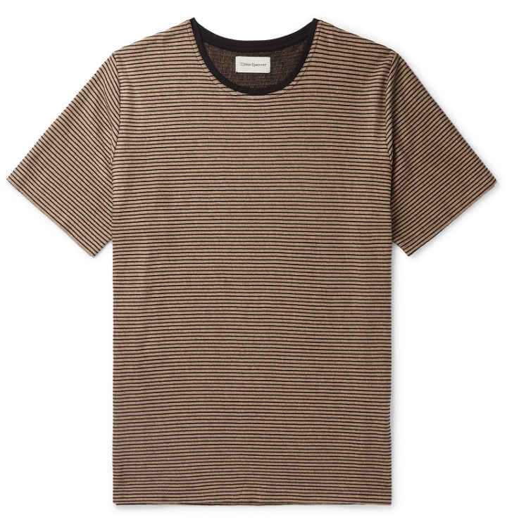 Photo: Oliver Spencer - Striped Cotton-Jersey T-Shirt - Neutrals