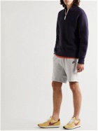 NIKE - Logo-Print Cotton-Blend Tech-Fleece Drawstring Shorts - Gray