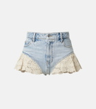 Frame Crochet denim shorts
