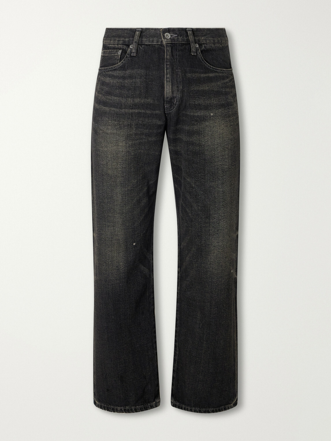 Neighborhood - Washed Straight-Leg Jeans - Black