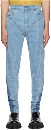 Mugler Blue Spiral Jeans