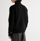 Mr P. - Stand-Collar Ribbed Virgin Wool Sweater - Black