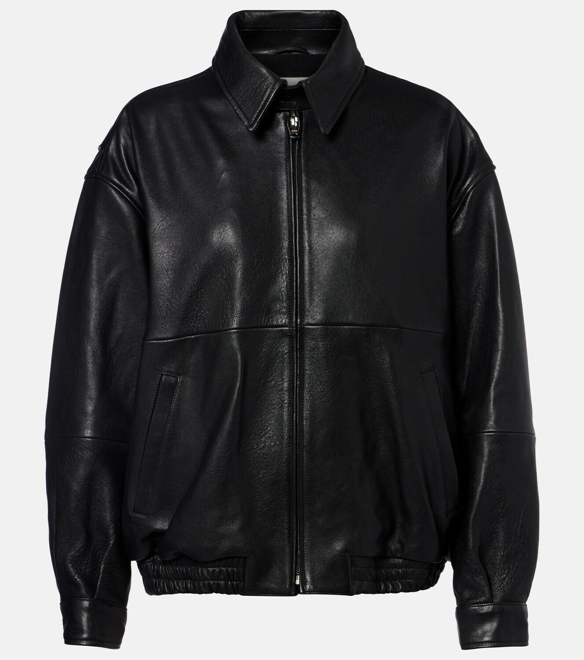 Nour Hammour Doran oversized leather blouson jacket