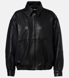 Nour Hammour Doran oversized leather blouson jacket