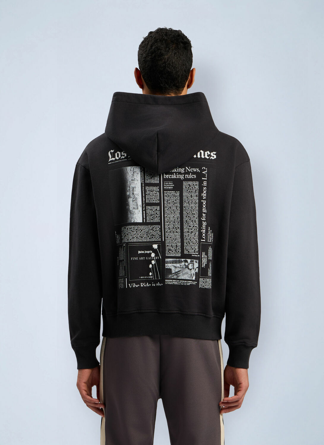 Palm Angels PaxLaTimes News Zip Hooded Sweatshirt