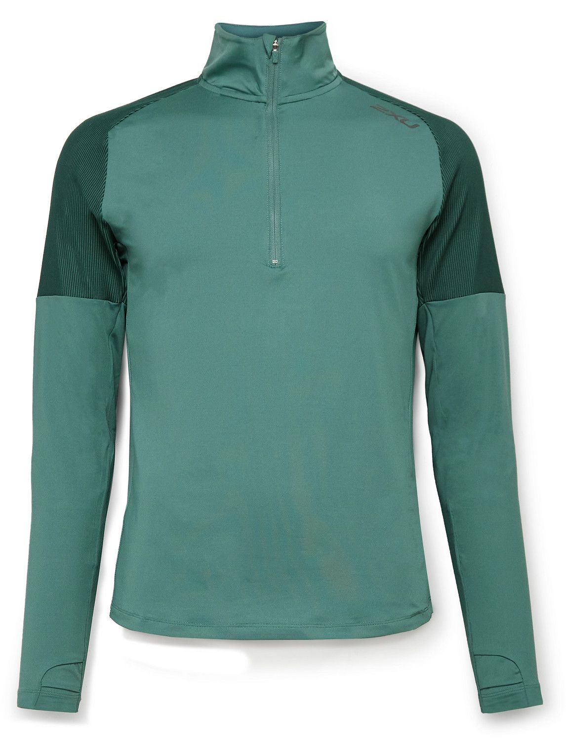 2XU - Light Speed Mesh-Panelled Half-Zip Running Top - Green