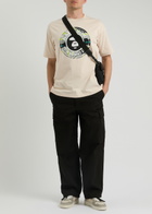 Aape Logo-print Cotton T-shirt Beige