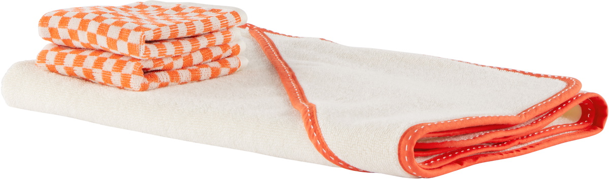 Baina White & Red Baby Towel Set