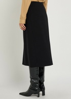 Gabriela Hearst Morelos Wool Midi Skirt Black