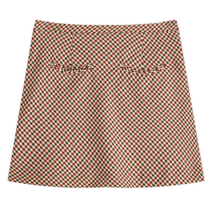 Photo: House Of Sunny Women's Marie Mini Skirt in Wine Multi