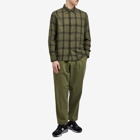 Universal Works Men's Shadow Check Square Pocket Shirt in Olive