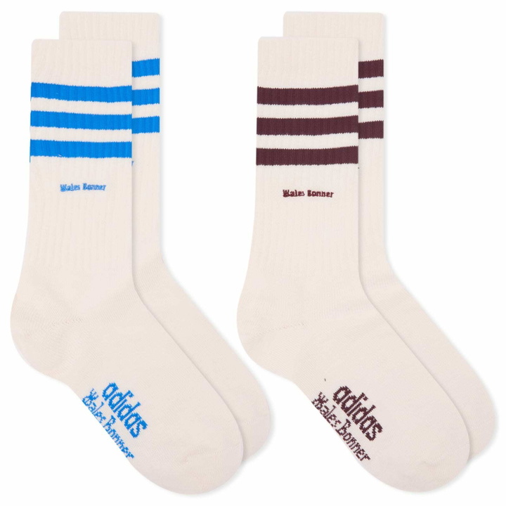 Photo: Adidas x Wales Bonner 3-Stripe Socks in Chalk White