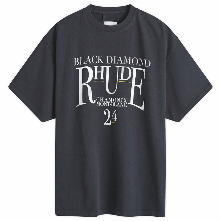 Photo: Rhude Men's Black Diamond T-Shirt in Vintage Black