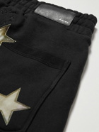 AMIRI - Chemist Star Leather Appliquéd Cotton-Jersey Sweatpants - Black