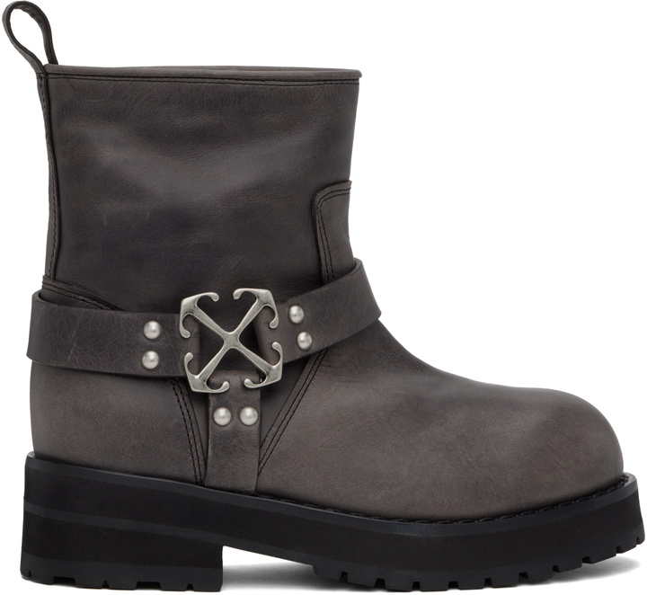 Photo: Off-White Gray Off Track Boots