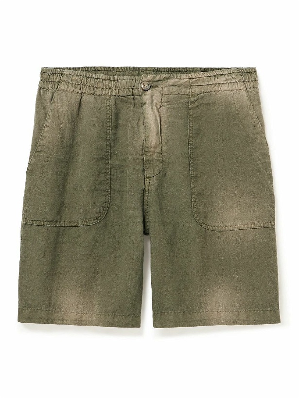Photo: Altea - Fatigue Straight-Leg Linen Bermuda Shorts - Green