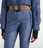 Moncler Grenoble Belted shearling-trimmed down ski suit