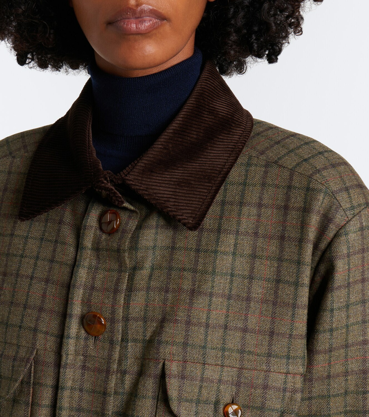 Blazé Milano Olmida Berber checked wool and cashmere jacket