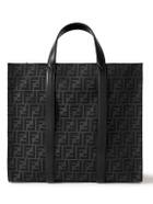 Fendi - Leather-Trimmed Logo-Jacquard Canvas Tote Bag