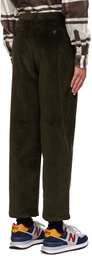 Noah Khaki Double-Pleat Trousers