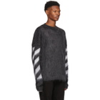 Off-White Grey Mohair Gradient Sweater