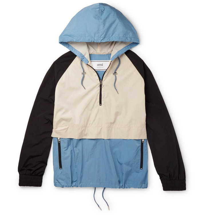 Photo: AMI - Colour-Block Shell Hooded Jacket - Multi